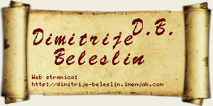 Dimitrije Beleslin vizit kartica